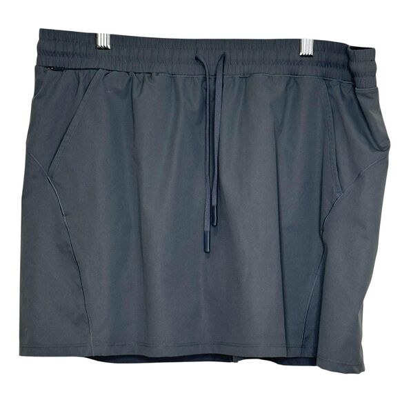 Title Nine Switchback Ultralight Skort Large Gray Athletic Drawstring Pockets - Picture 1 of 7